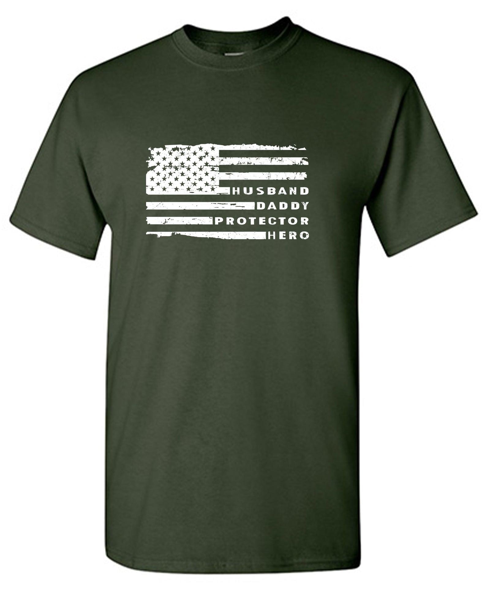 Husband Daddy Protector Hero Fathers Day T-Shirt