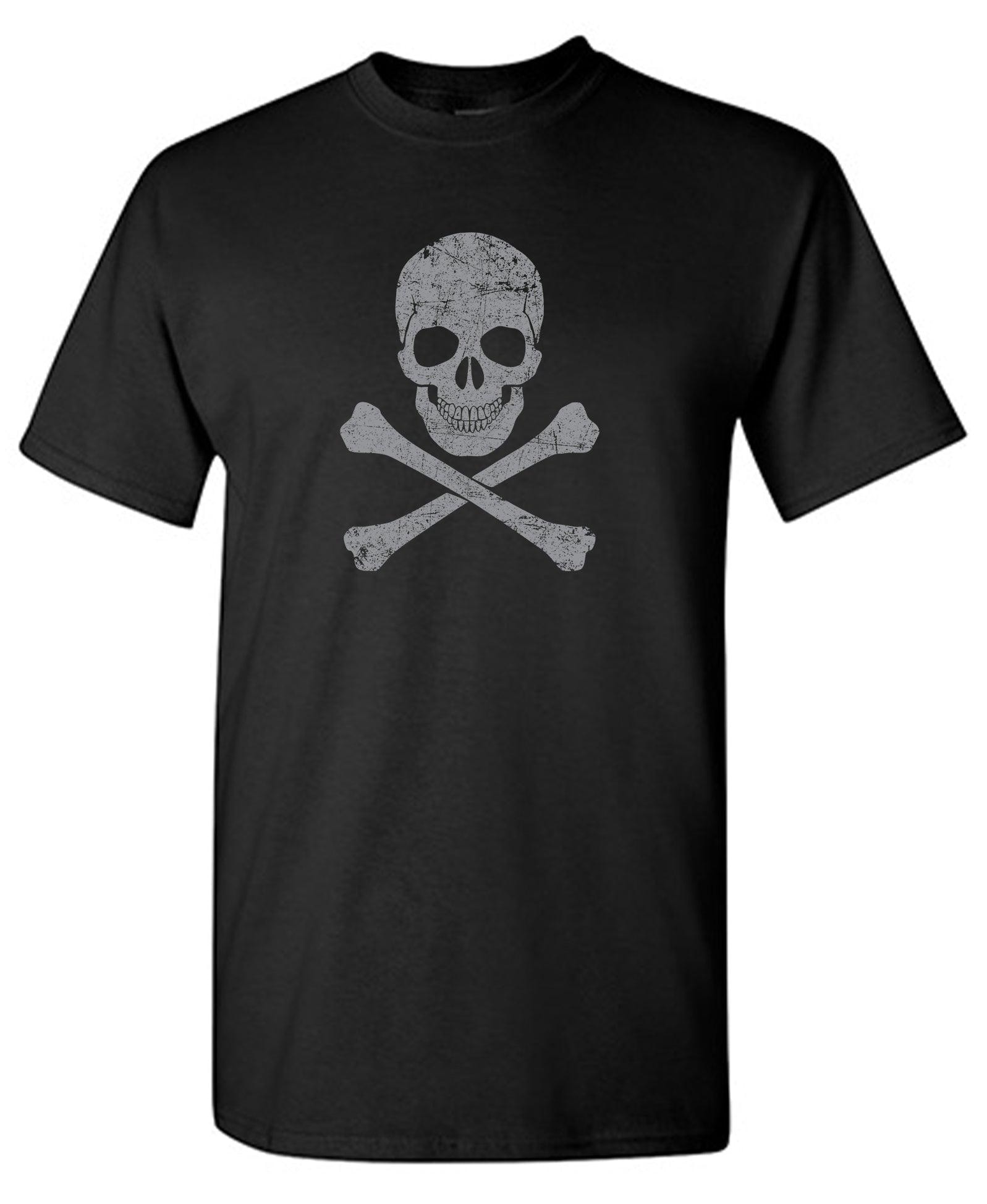 Grey Skull & Bones Mens T-Shirt