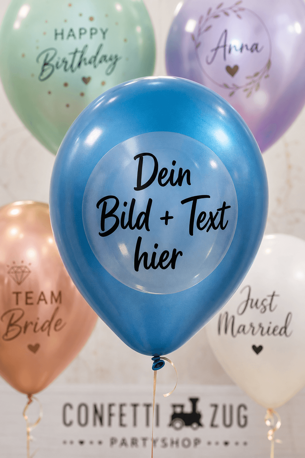 UV-Sticker mit Dein Bild + Text hier auf Helium-Ballon