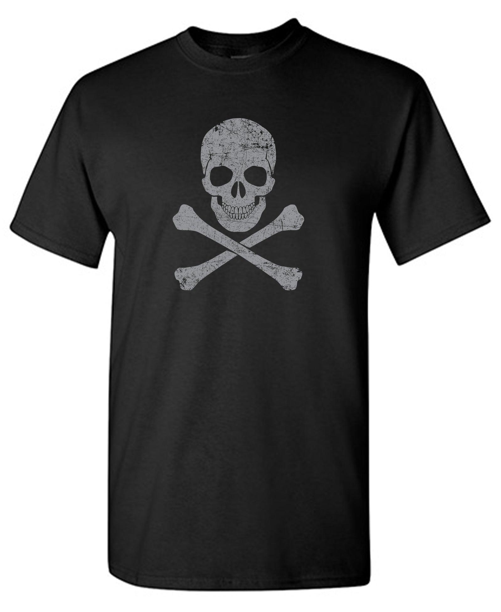 Grey Skull & Bones Mens T-Shirt