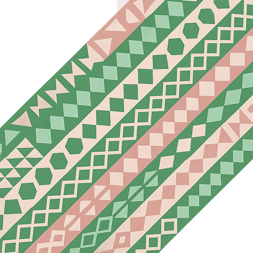 Geometric pattern stripes diagonal in green and pink. Single