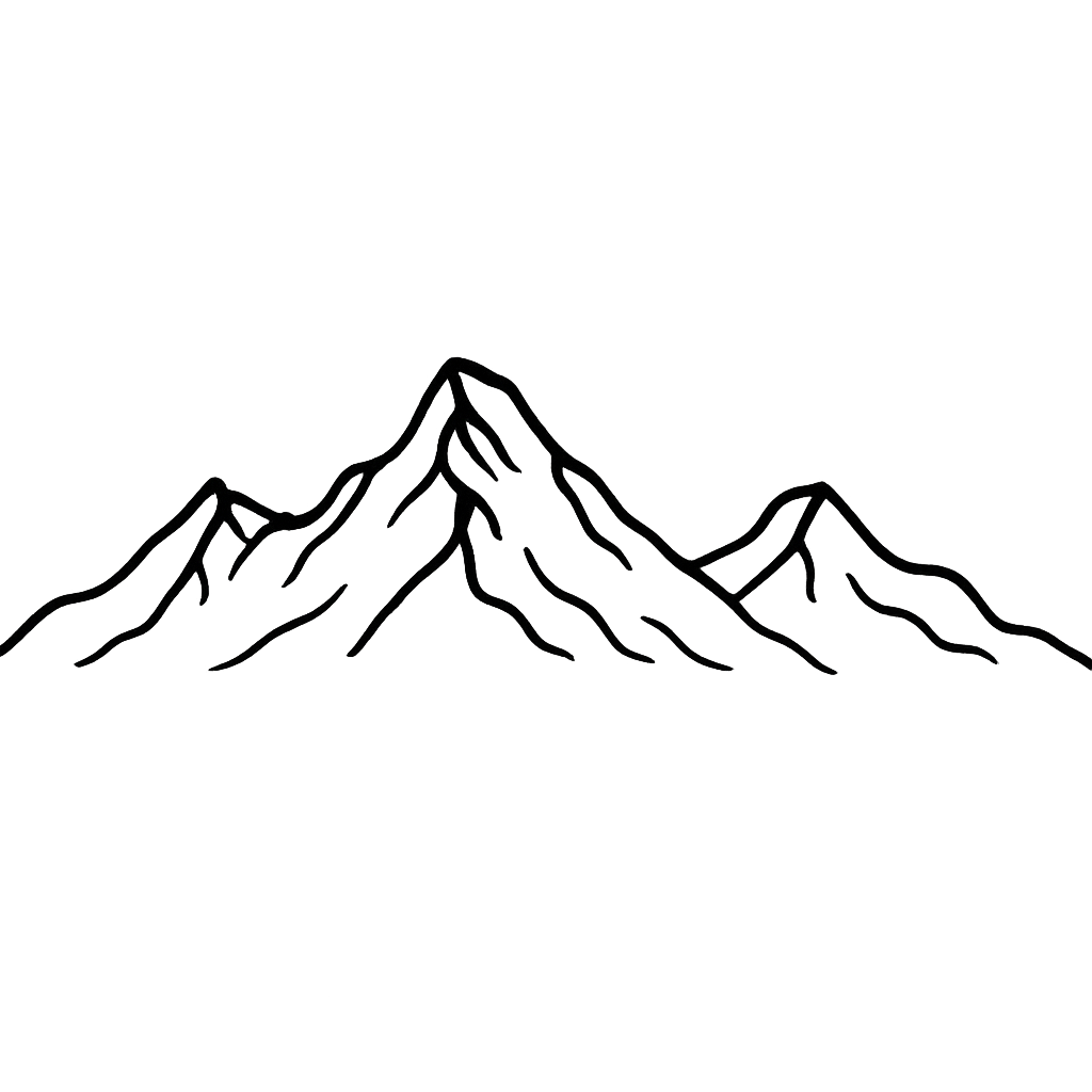 Alpine mountain panoramic silhouette