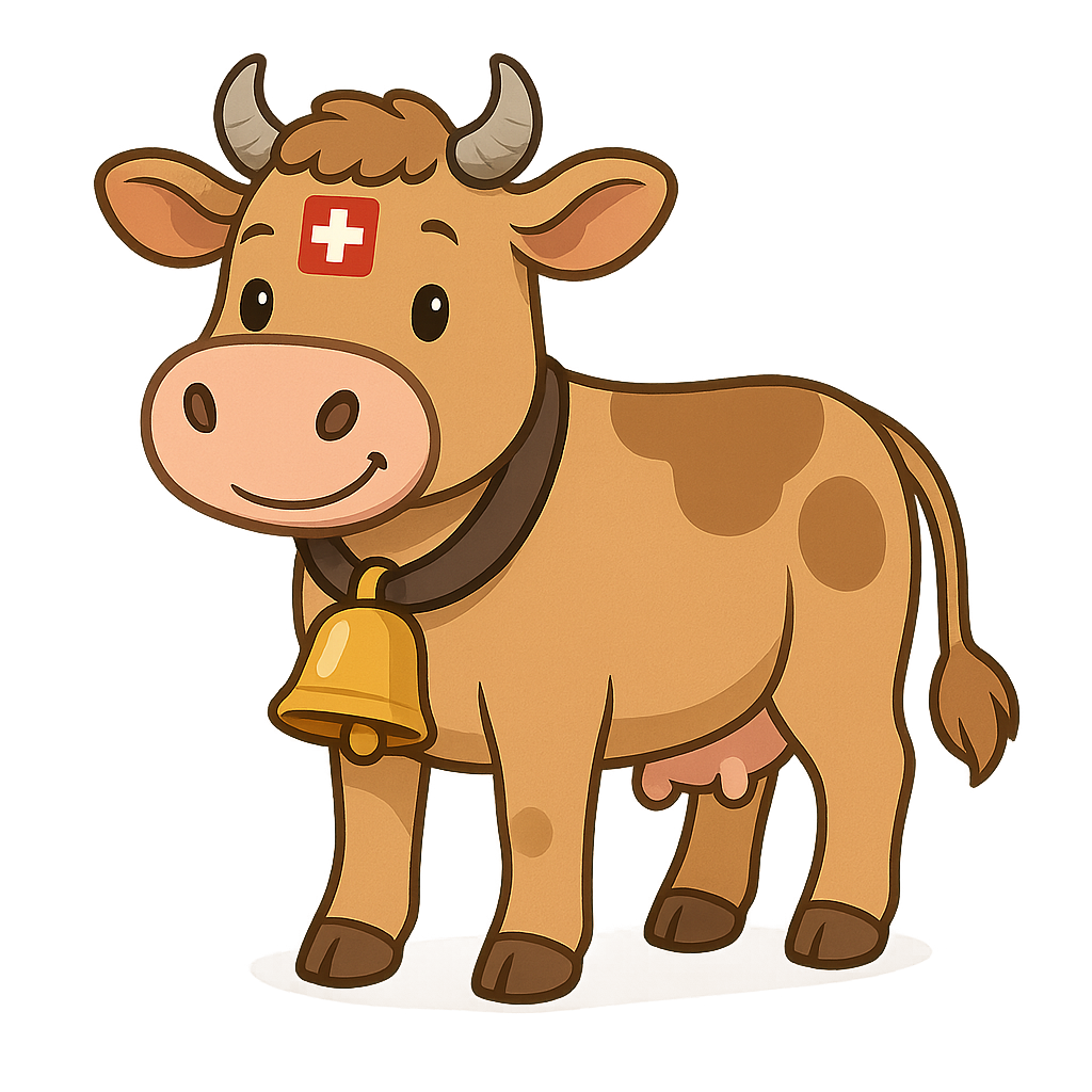 Swiss cow with bell