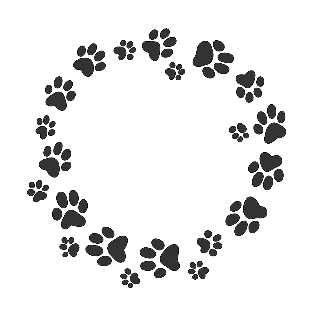 Paw prints pattern wrapping around