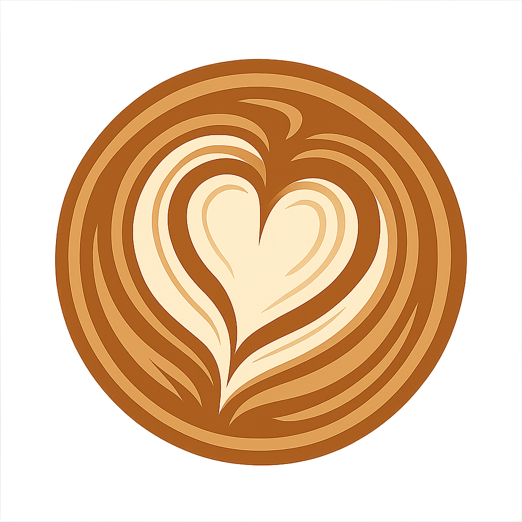 Latte art swirl heart